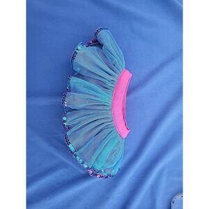 Build a Bear Rainbow Tutu Sparkly Sequin Tulle Ballerina Skirt Reversible‎